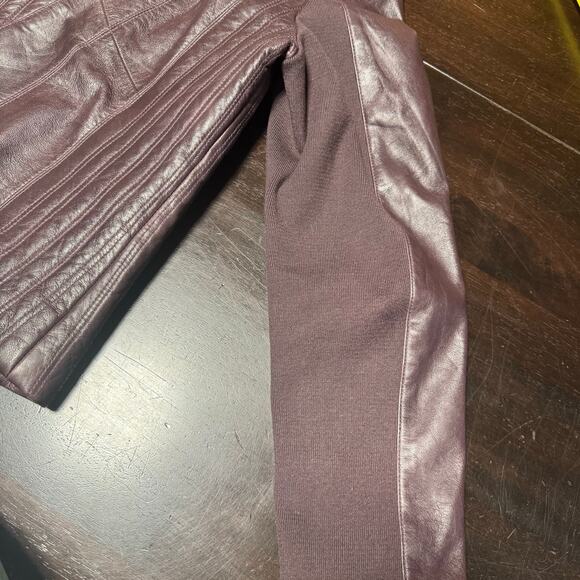 Scully Women's Genuine Leather Jacket XL Plum Purple Moto Western Floral Lining - Picture 10 of 10